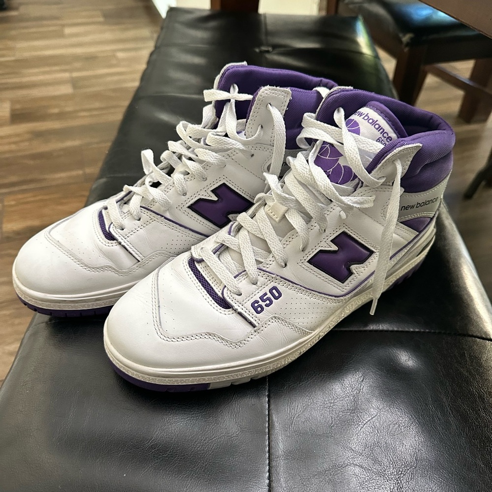 New Balance 650 Purple and White Sneakers